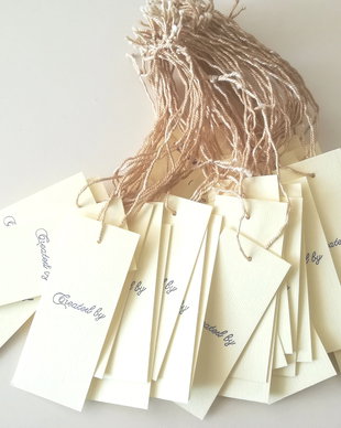 Price tags. Etichete crem cu mesajul " Created by