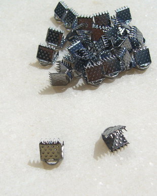 (2 buc) Capat de snur otel inoxidabil argintiu inchis 6 mm