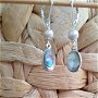 Cercei argint cu perle și sidef Abalone