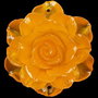 K0140 - Pandantiv, scoica tridacna, adaos de culoare, galben translucid, 44x44x15mm