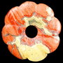K0271 - Pandantiv, jasp rosu, donut floare, 45x45x6mm