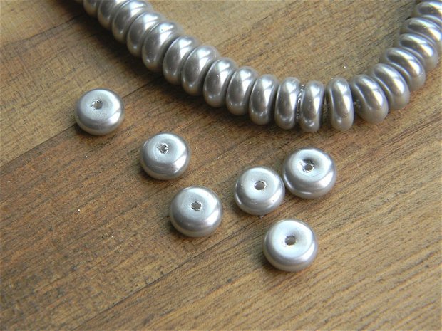 Perle din sticla, rondele 8x3 mm, 20 buc.