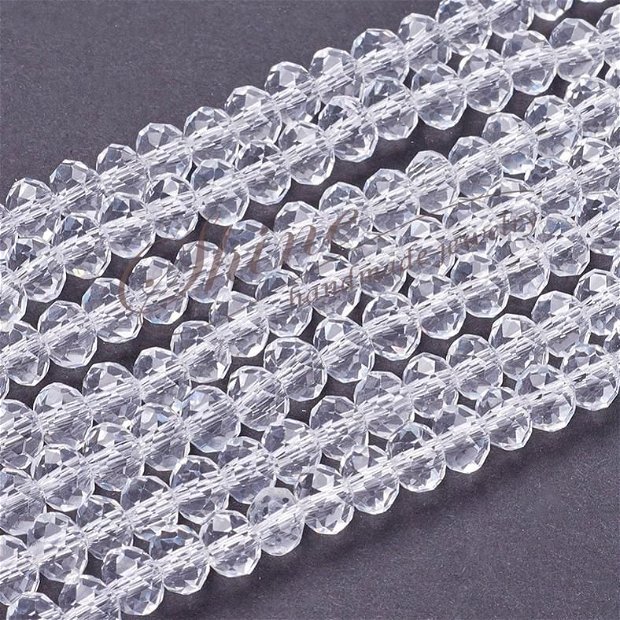 Sticla abacus transparenta, 6x4mm