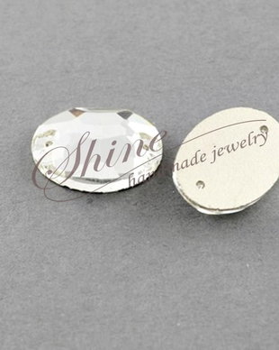 Nasturi ovali din sticla, 10x7x3~4mm