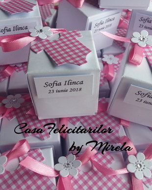 Cutie marturii botez- decorata cu body