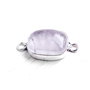 Conector  quartz roz pal in rama argintata