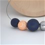 Colier Double Wear-Wear it 2 Ways! Colectia SUN/peach, piersica, bleumarin, argintiu