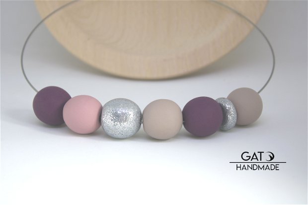 Colier Double Wear-Wear it 2 Ways! Colectia SUN/violet, taupe, roz cenusa, grej, argintiu
