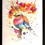 Bird. Pictura Originala in acuarela - Nature & Colors Collection