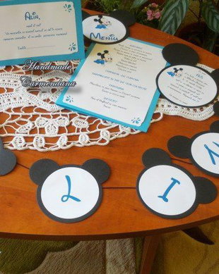 Set papetarie botez tematic Mkey Mouse