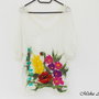 Bluza dn materiale naturale cu floricele impaslite
