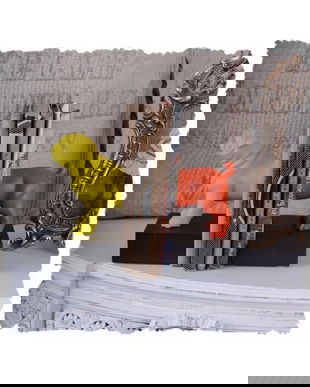 Set doua suporturi pentru carti cu un buldog multicolor