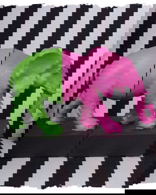 Set doua suporturi pentru carti cu elefant multicolor