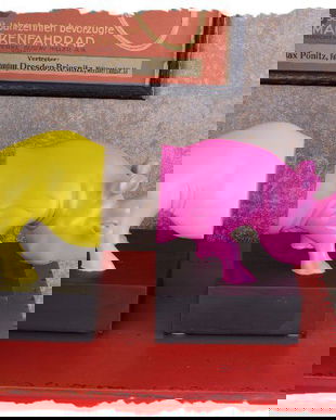 Set doua suporturi pentru carti cu un rinocer multicolor