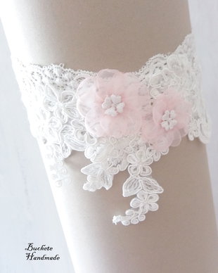 Jartiera mireasa/Jartiera cu flori textile
