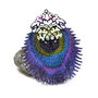 Pandantiv supradimensionat, boho, pictat 65x50mm SALAK 543