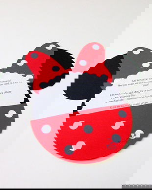 Invitatie botez Minnie Mouse, invitatie Minnie, invitatii botez fetita, invitatii botez rosii