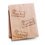 50  buc Pliculete natur cu burduf lateral  si stampila thank you - ambalaj kraft paper