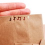 50  buc Pliculete natur cu burduf lateral si banda note muzicale - ambalaj kraft paper