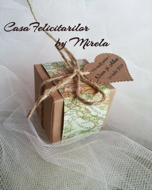 Cutie craft  pentru marturii nunta-tematica Travel