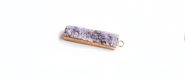 Pandant Agata druzy cu margini electroplacate aur