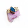 Agata druzy cu  margini electroplacate aur