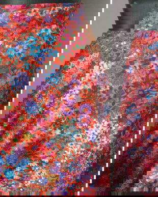 FUSTA RETRO AMPLA JERSE FLORAL