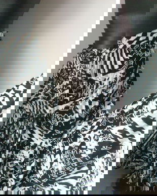 LOUIS FERAUD FUSTA AMPLA BUMBAC ALB NEGRU