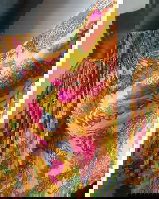 FUSTA AMPLA BUMBAC FLORAL