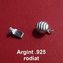 Inchizatoare ornamentala din argint 925 rodiat rotunda cu valuri aprox 17x9x5.5 mm