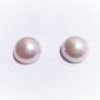 (2 buc) Perle tip Mallorca cabochon roz pal partial gaurit aprox 14x6 mm