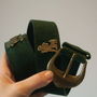 CUREA piele verde accesorii metalice country style
