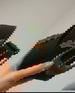 CUREA piele verde accesorii metalice country style