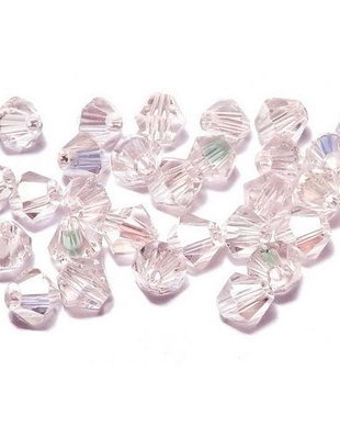 Cristale din sticla, biconice, 4 mm, MistyRose