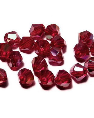 Cristale din sticla, biconice, 4 mm, DarkRed-11