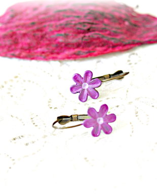 Cercei Flori violet