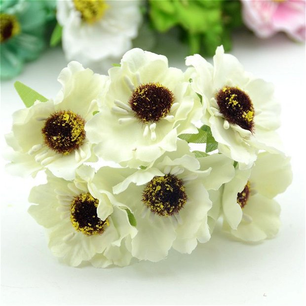 K0288 - (2buc) Buchetele flori decorative, floare 4cm
