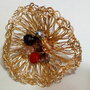 Inel handmade din sarma gilt si cristale fatetate - flower