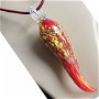 K0217 - Pandantiv, ardei iute / chilli, sticla lampwork, 46-50cm