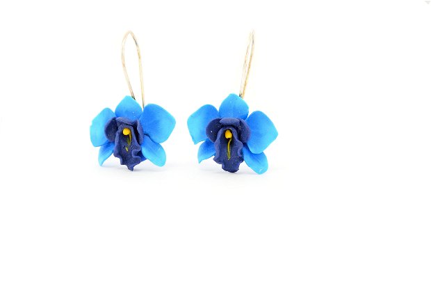 Orhidee albastre -cercei tortita