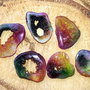 K0214 A - (6buc) Cuart solar, druzy, curcubeu, cabochon