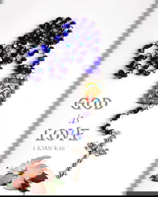 Rozariu cu iconita lucrata manual