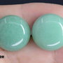 9309 - (2buc) Cabochon, aventurin, verde, rotund, 18x6mm