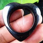 K0119 # (1buc) Pandantiv, hematit negru, inima neagra, 35x35x6mm