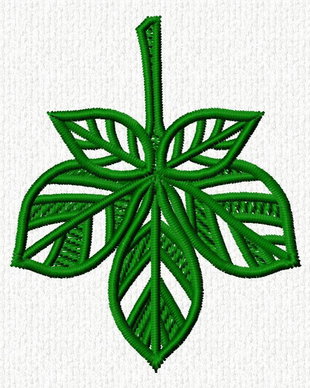 Frunza Decorativa Brodata Verde