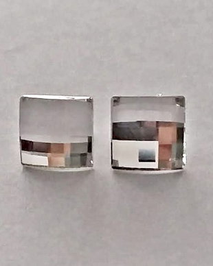Cercei argint cu piatra Swarovski Chessboard 8mm Crystal