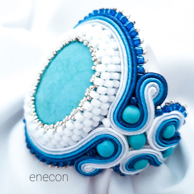 Brățara soutache turcoaz