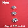 REZERVAT...Pomul vietii - link din argint .925 rodiat aprox 1x11.5x16 mm (cu anourile)
