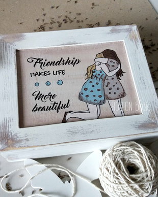 Cutie personalizata handmade pictata manual cu mesaj prietenie