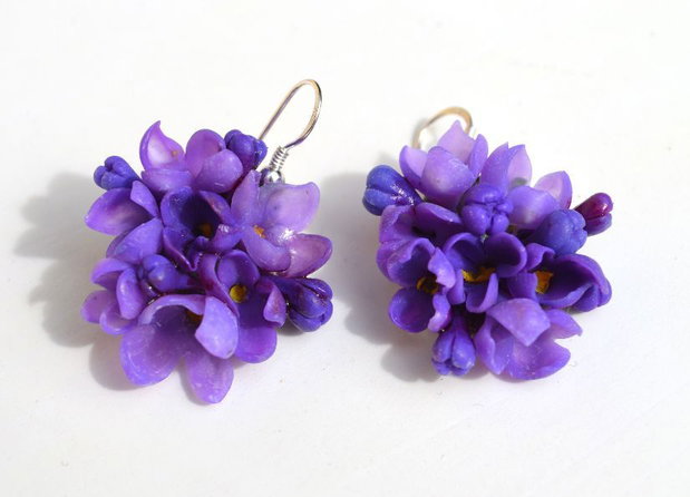 Cercelusi floare de liliac-Unicat